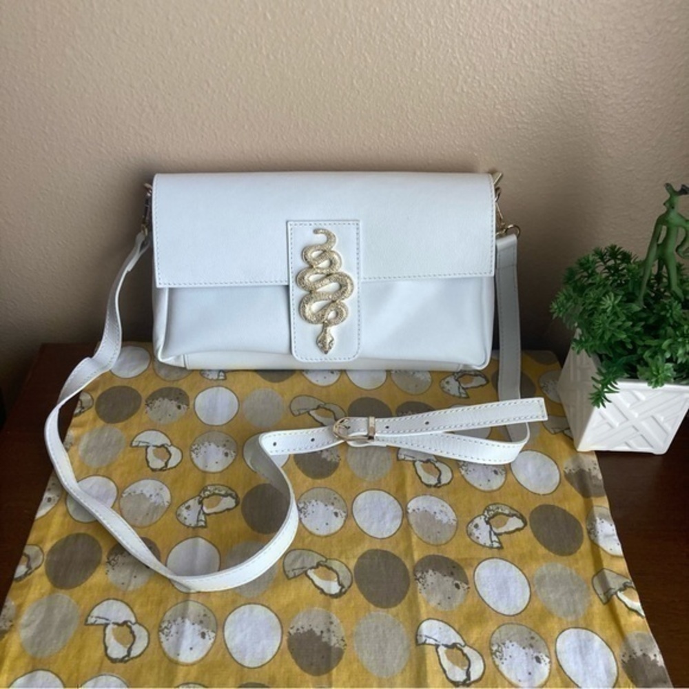 House of Harlow 1960 white snake crossbody bag